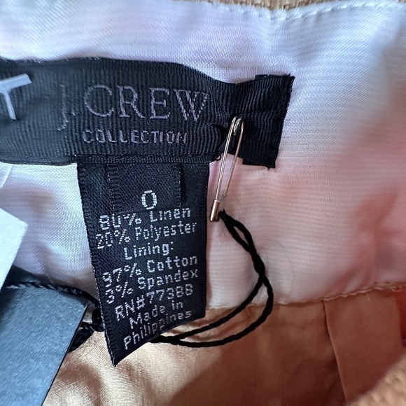 J.Crew Collection LINEN Pencil Skirt Bright‎ Orange/pink Stripe Size 0 - Picture 5 of 8